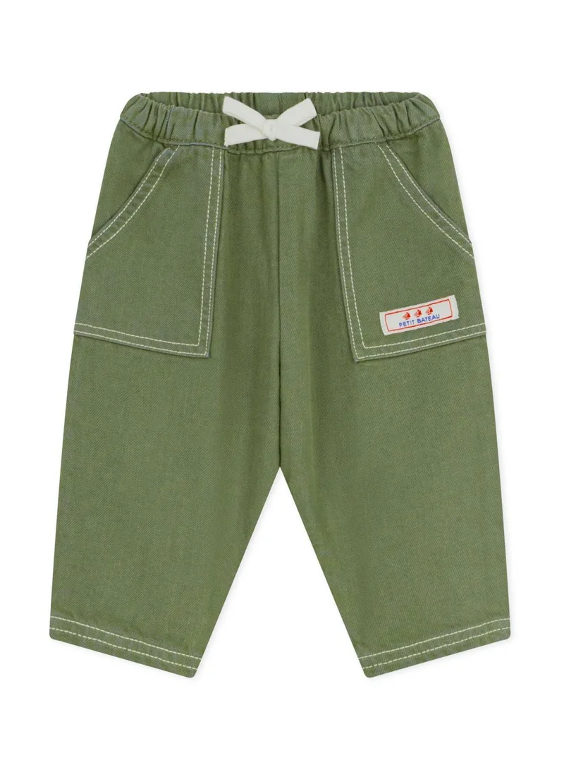 Petit Bateau Babies' plain, coloured denim trousers
